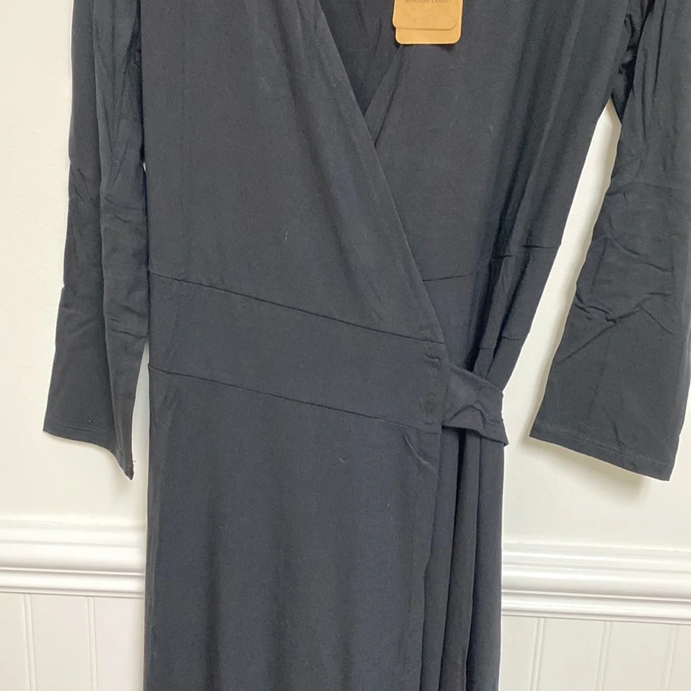 Maggie Tang Long Wrap Dress Black Size Large - Picture 4 of 6